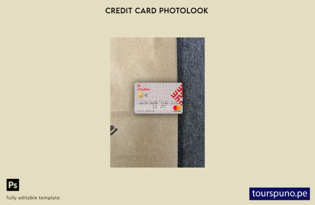 listo para imprimir Plantilla frontal de aspecto fotográfico de Mastercard de 59